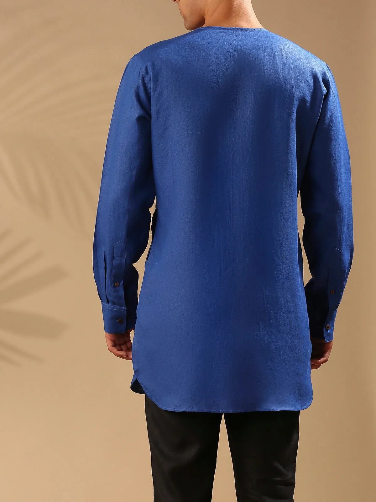 Ashoka Double Breasted Kurta Blue
