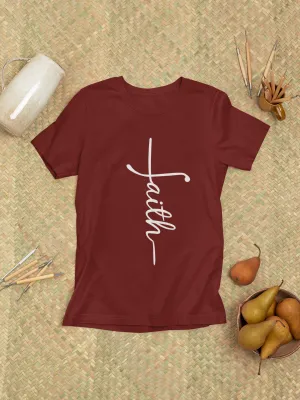 Faith Cross T-Shirt  Minimal Christian Graphic Tee | Inspirational Scripture Shirt for Women & Men
