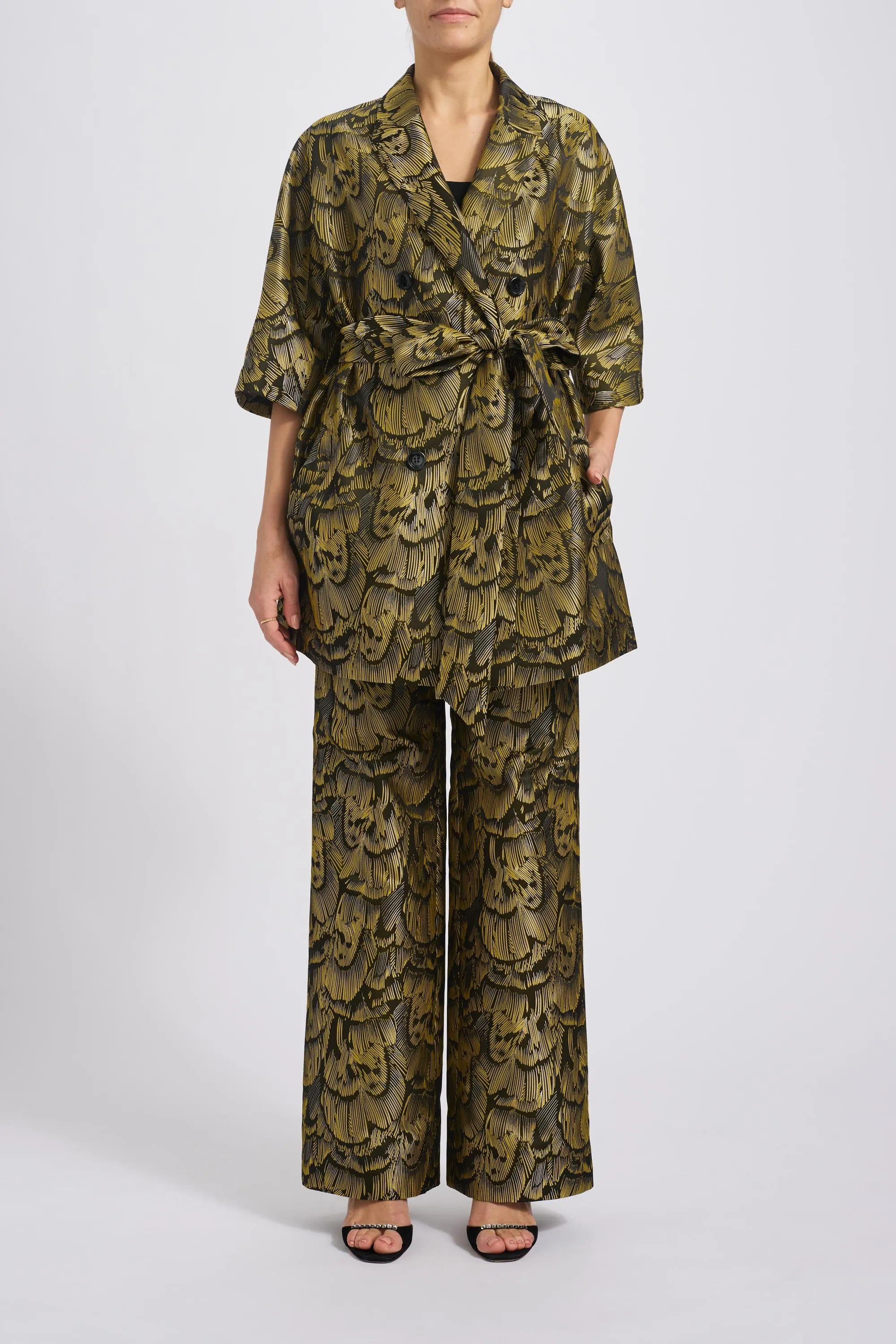 Feather Jacquard Coat