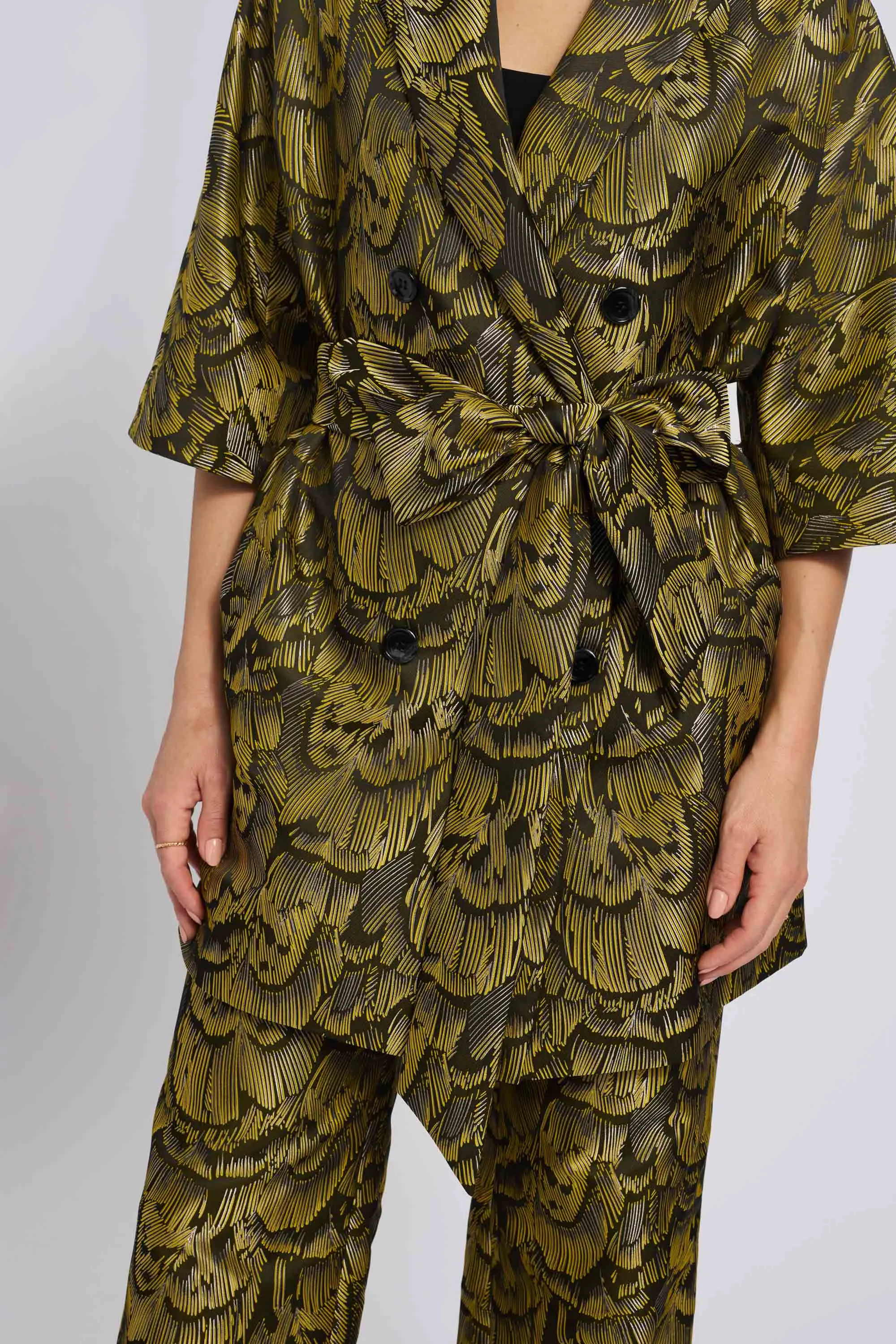 Feather Jacquard Coat