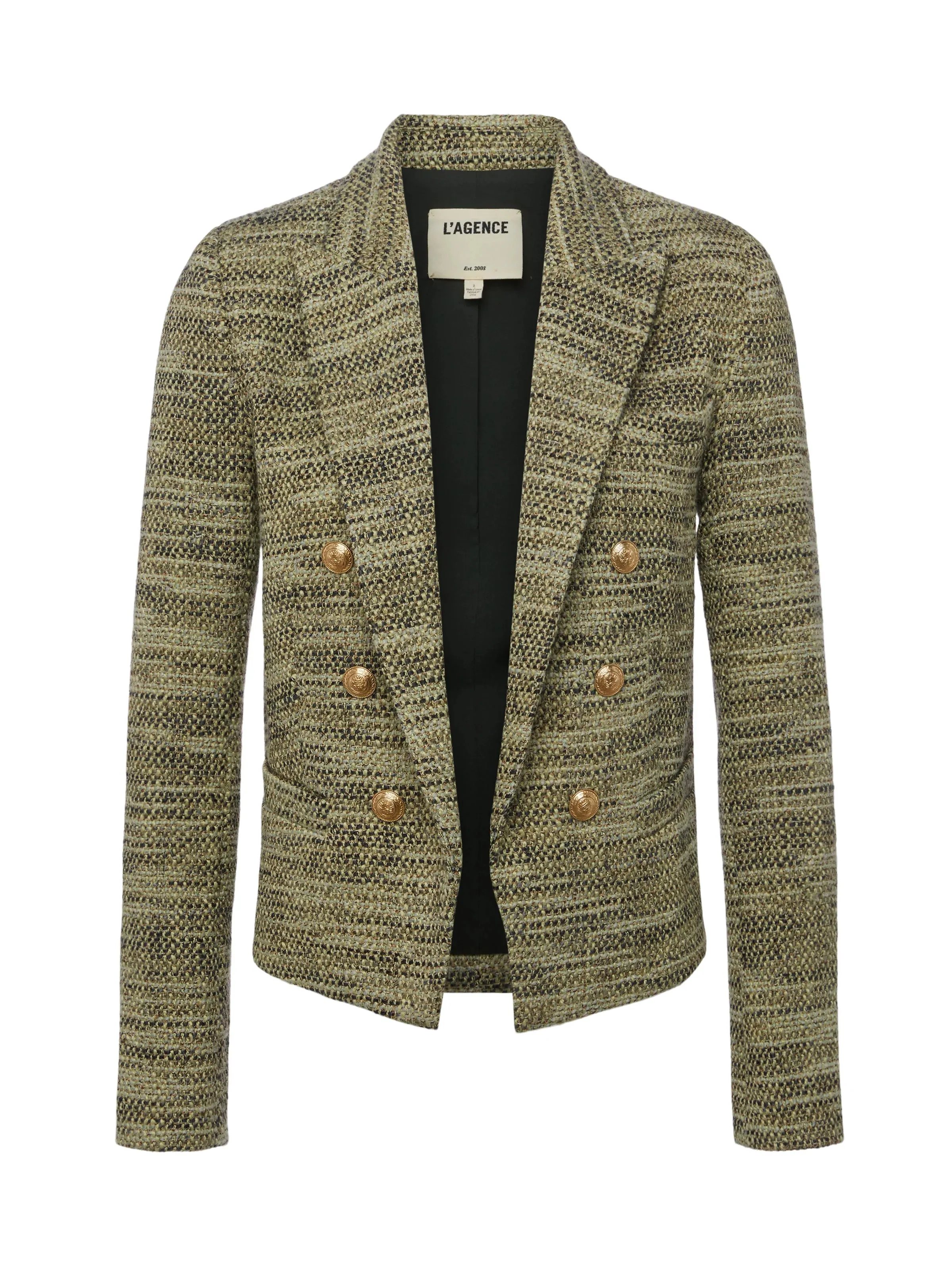 L'Agence Brooke Double-Breasted Blazer - Olive Multi