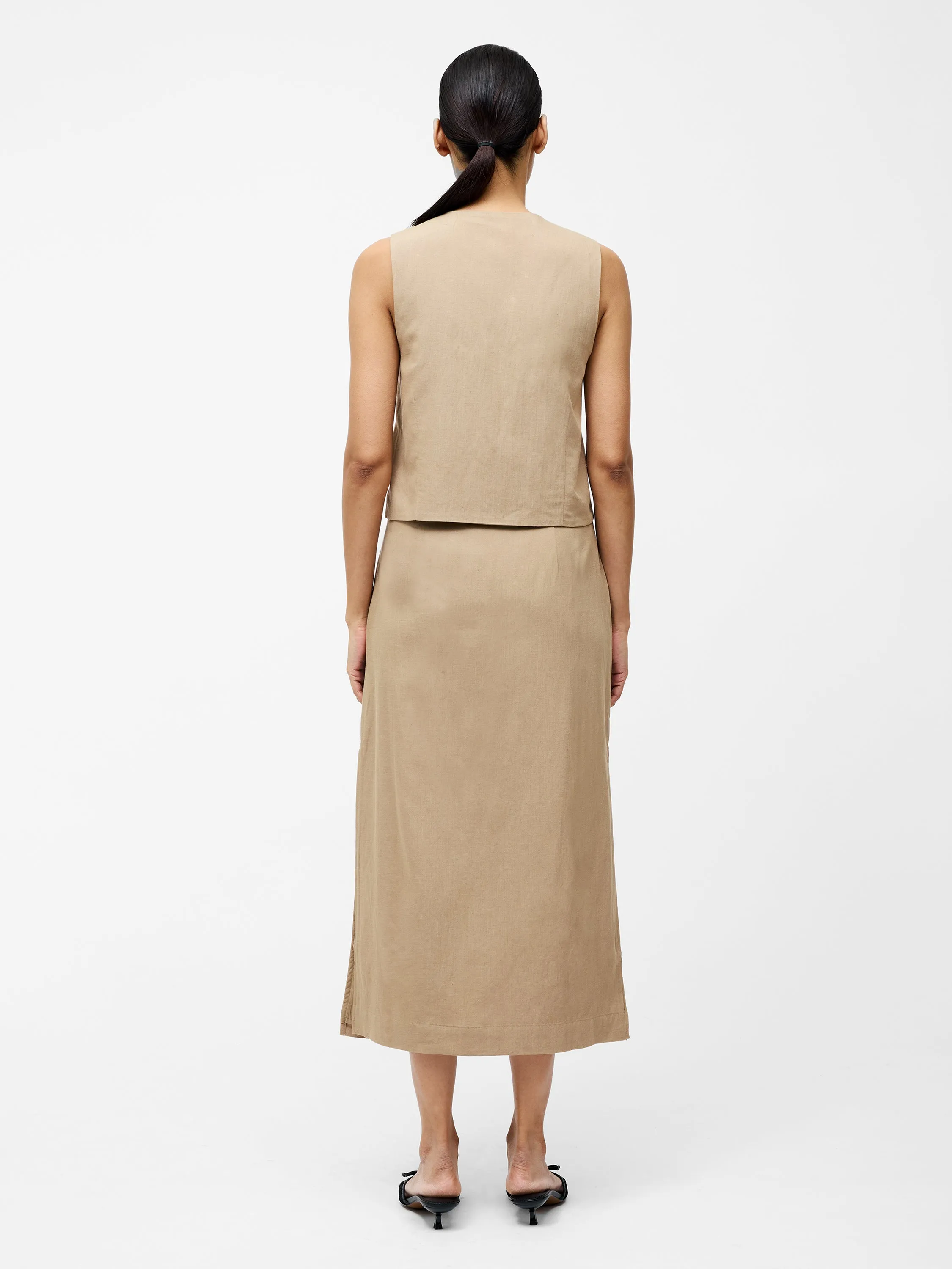 Linen Single Breasted Waistcoat