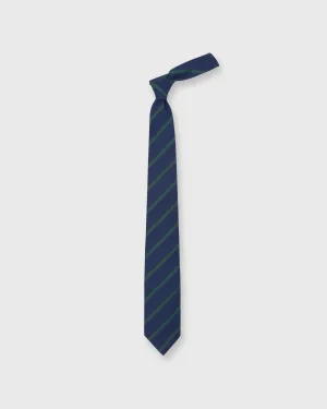 Sid Mashburn Irish Poplin Tie - Navy/Green Bar Stripe