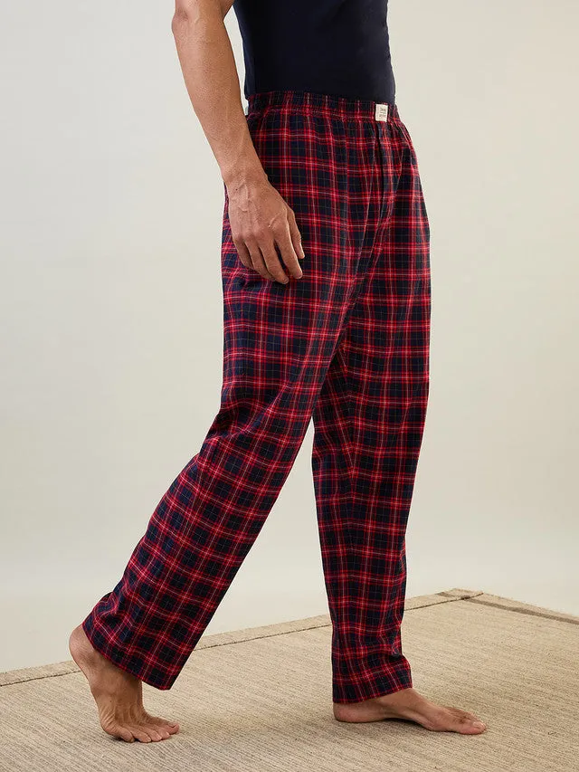 Sleepz Men Blue Checks Regular Fit Cotton Payjama
