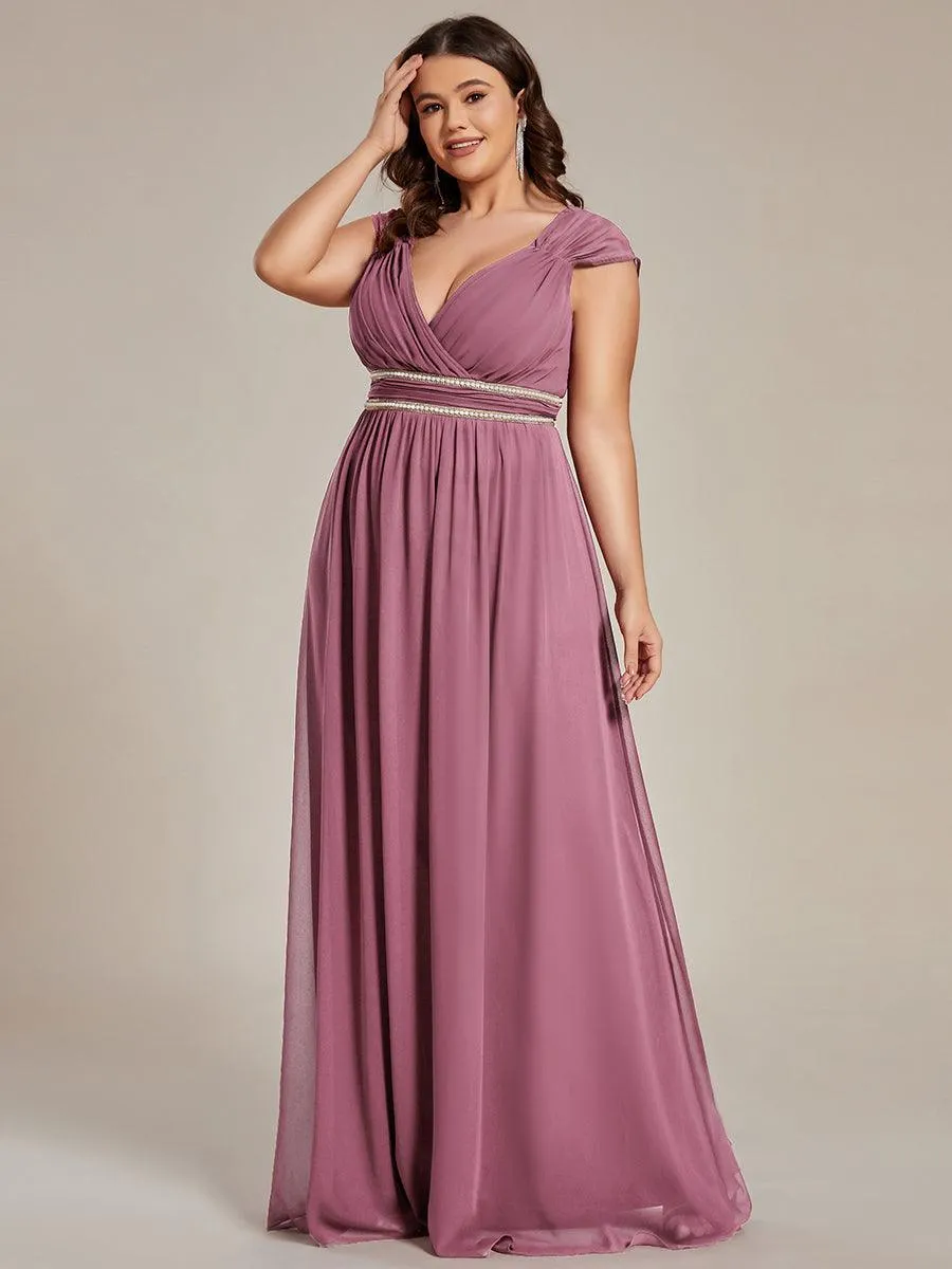 Taille personnalisée Robe longue de demoiselle d'honneur froncée