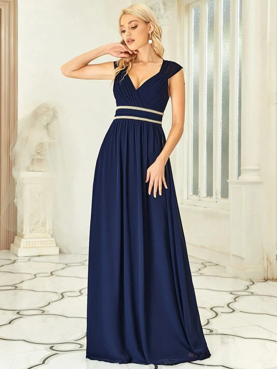 Taille personnalisée Robe longue de demoiselle d'honneur froncée