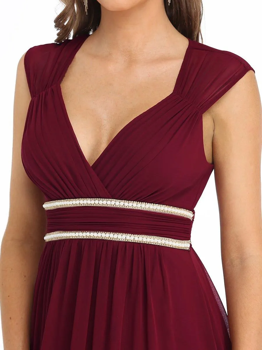 Taille personnalisée Robe longue de demoiselle d'honneur froncée