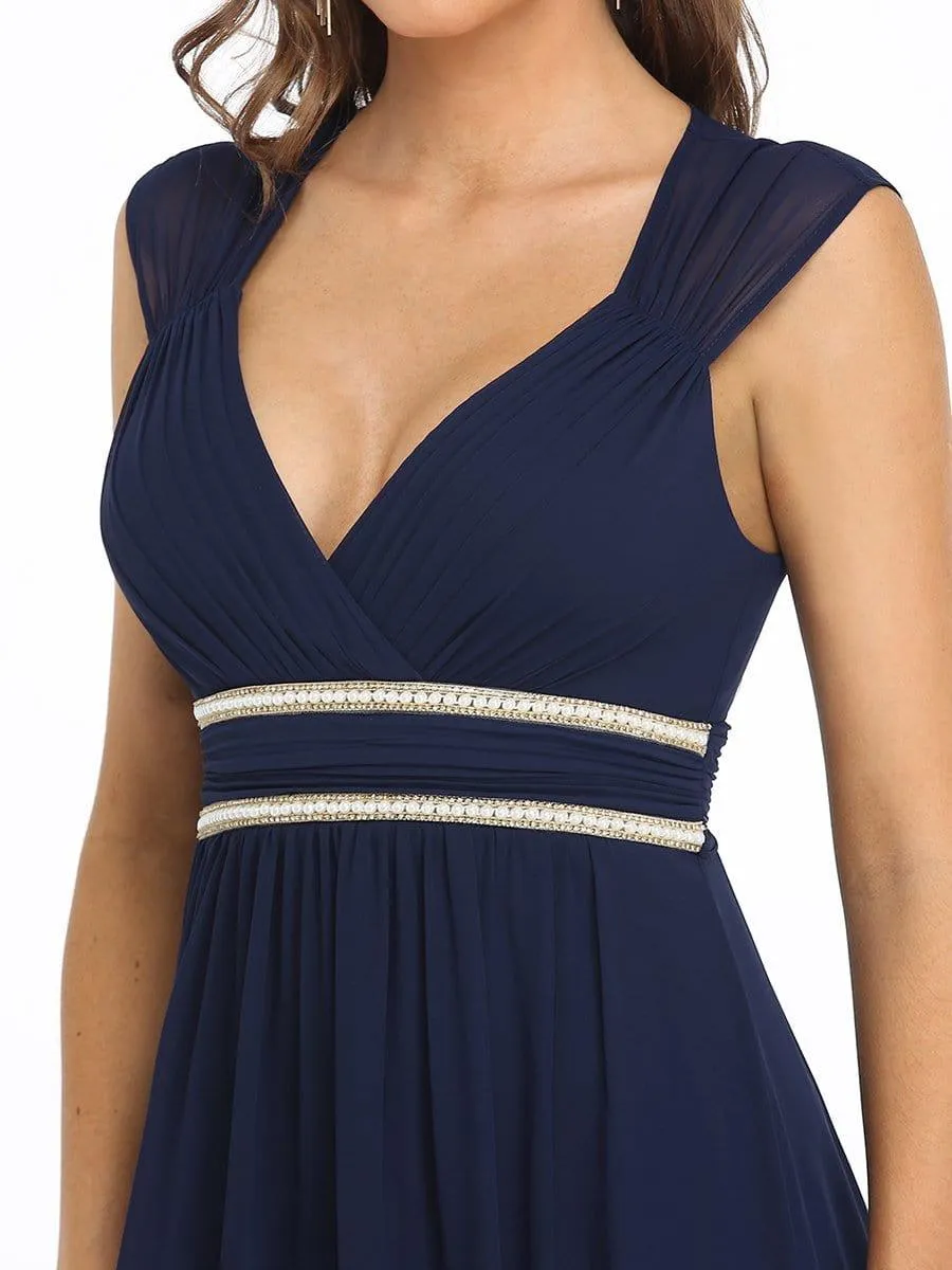 Taille personnalisée Robe longue de demoiselle d'honneur froncée