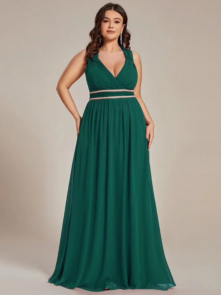 Taille personnalisée Robe longue de demoiselle d'honneur froncée