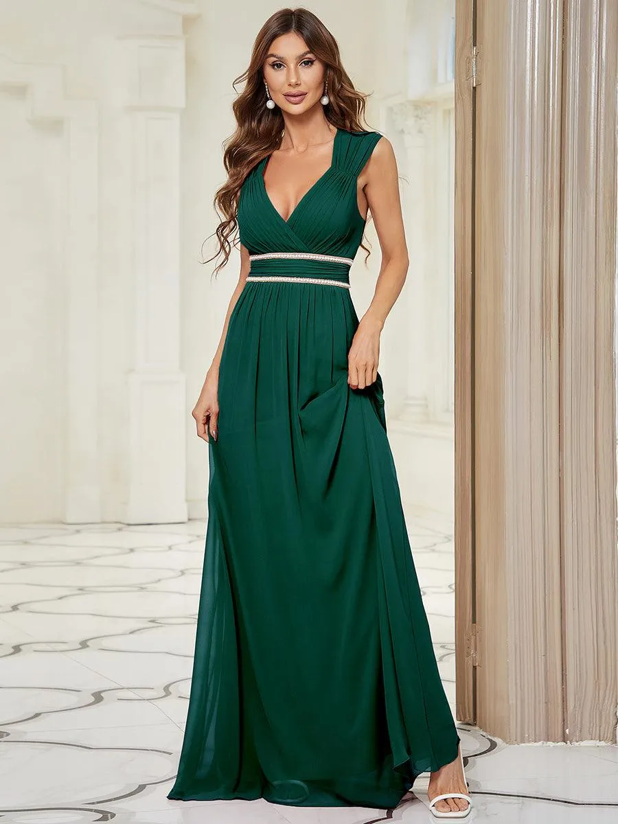 Taille personnalisée Robe longue de demoiselle d'honneur froncée