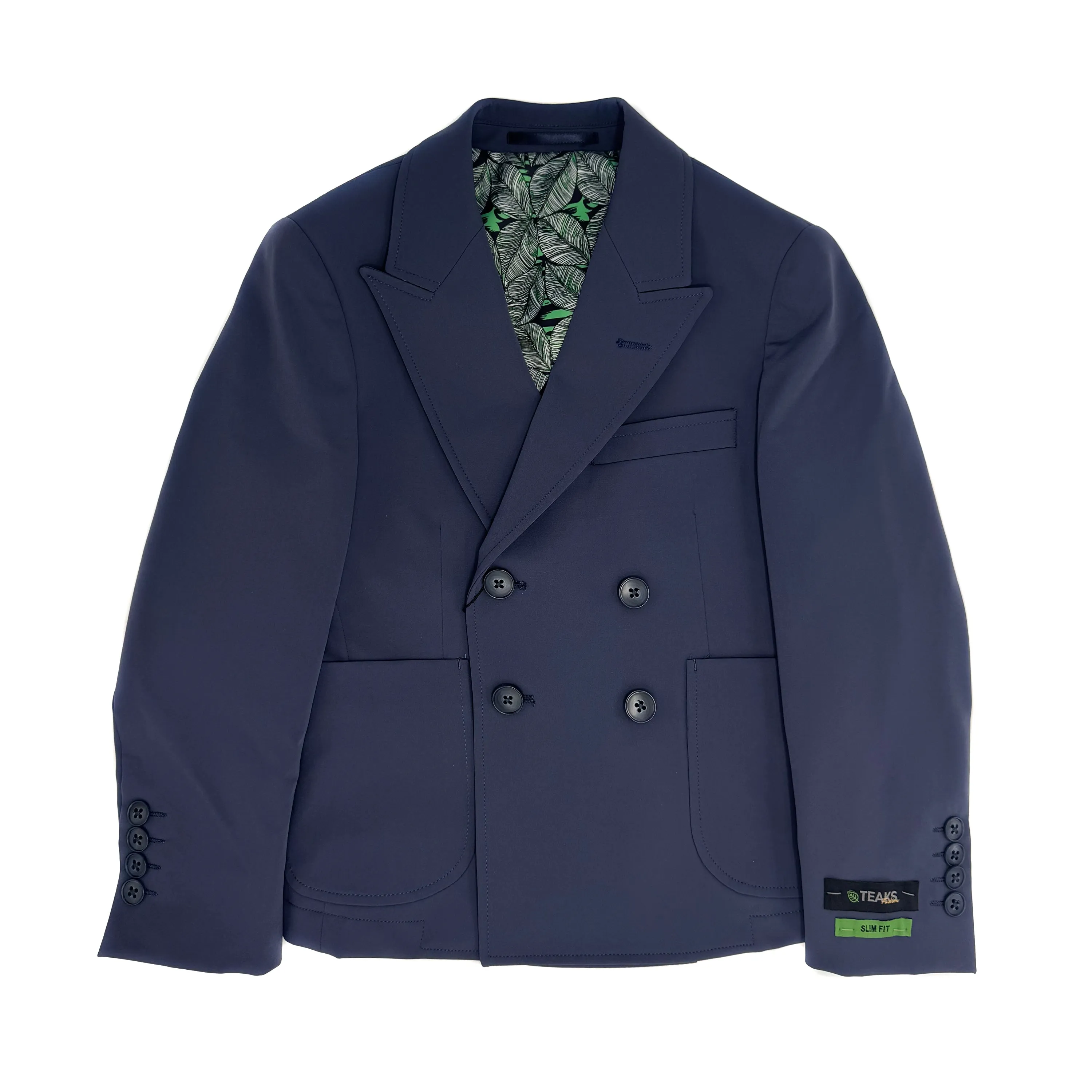 TEAKS DOUBLE BREASTED STRETCH BLAZER
