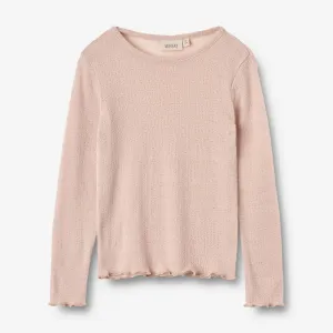 Wool Silk T-shirt L/S Alli - pale lilac